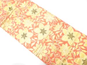 アンティーク　花模様織り出し名古屋帯（着用可）